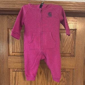 Carhartt Pink Footies One Piece with Full-Length Zipper